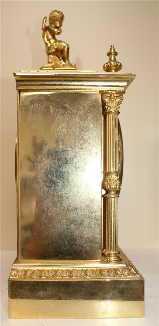 A 19th century French ormolu mantel clock, 14in.